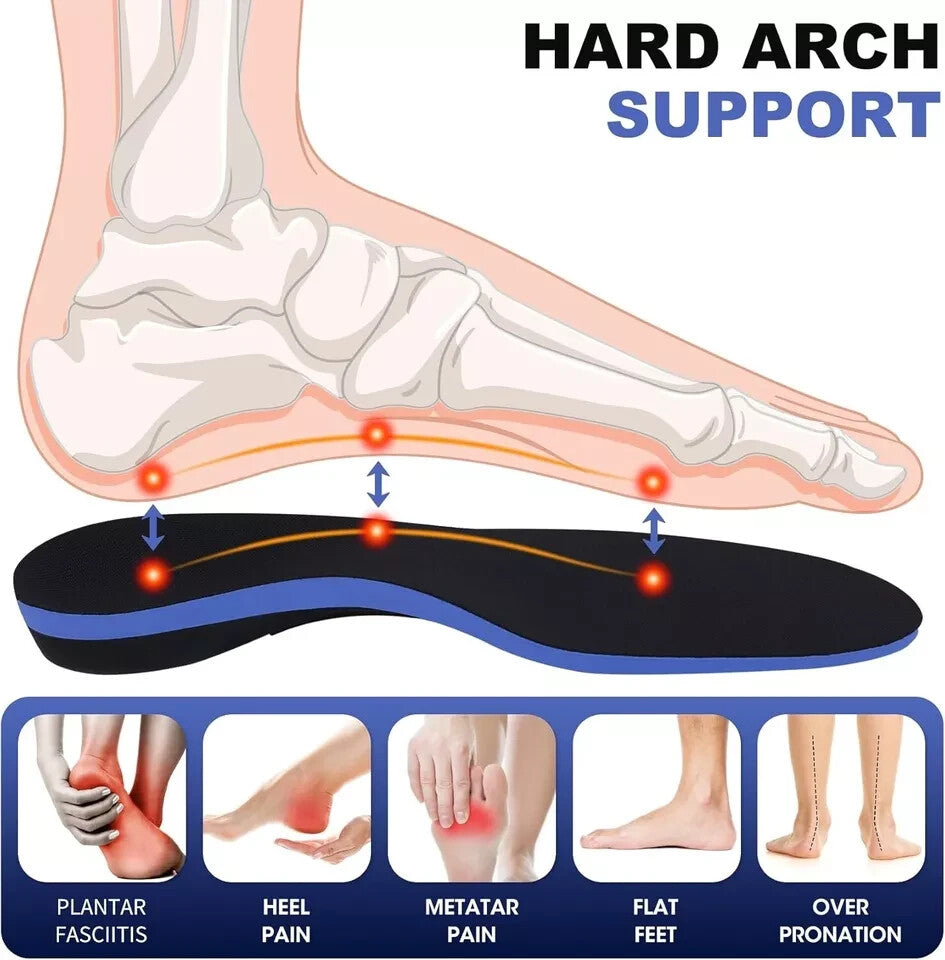 (220+Lbs) Plantar Fasciitis Strong Arch Support Insoles for Men Women - Ortho...