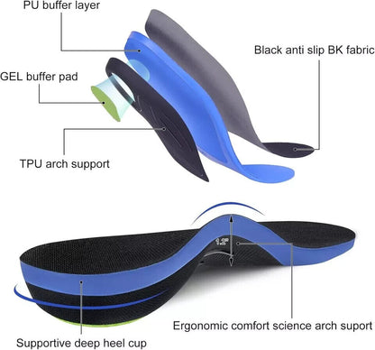 (220+Lbs) Plantar Fasciitis Strong Arch Support Insoles for Men Women - Ortho...