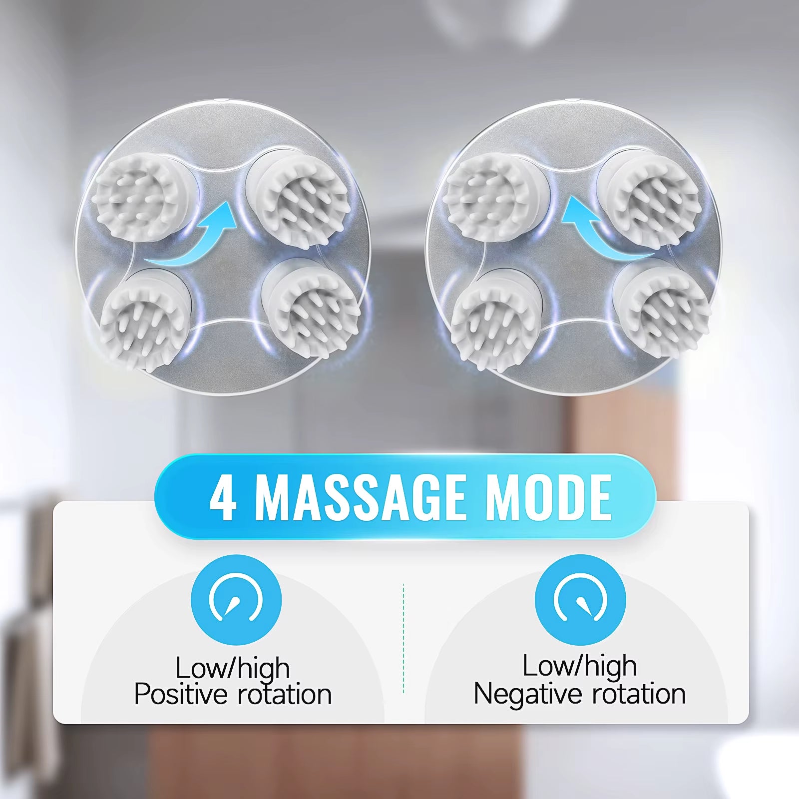 Electric Smart Head Massager Body Massage Neck Deep Tissue Kneading TYPE-C Wireless Waterproof Mini Scalp Massager Stress Relax